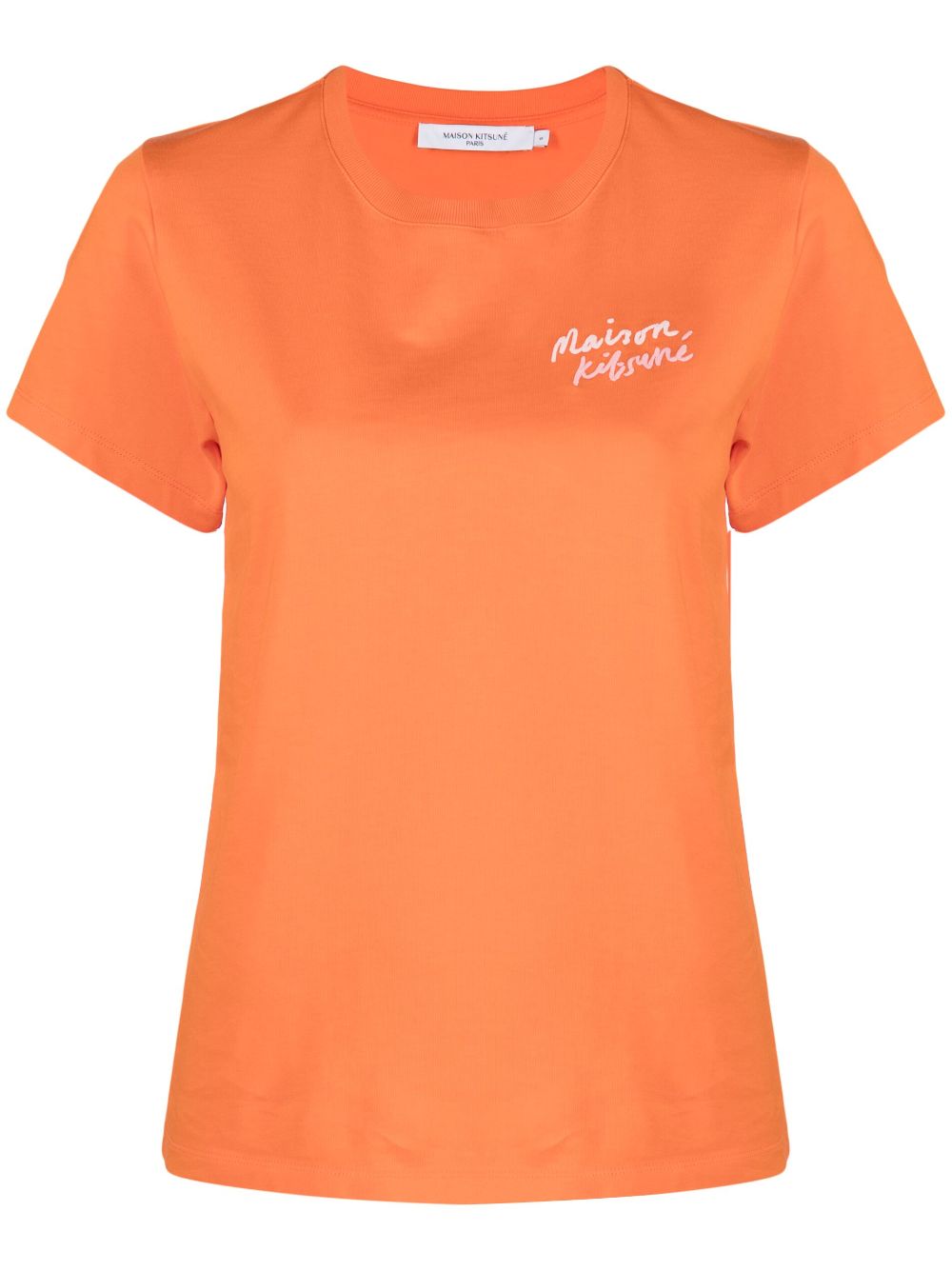 Maison Kitsuné embroidered-logo cotton T-shirt - Orange von Maison Kitsuné