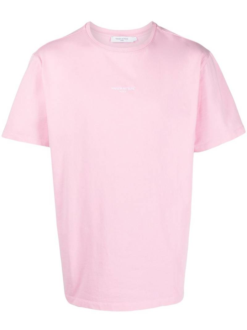 Maison Kitsuné embroidered logo cotton T-shirt - Pink von Maison Kitsuné