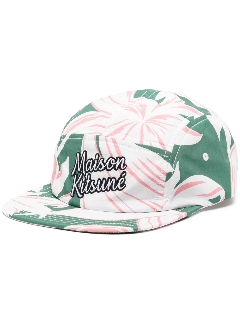 Maison Kitsuné embroidered-logo flora-print cap - Multicolour von Maison Kitsuné