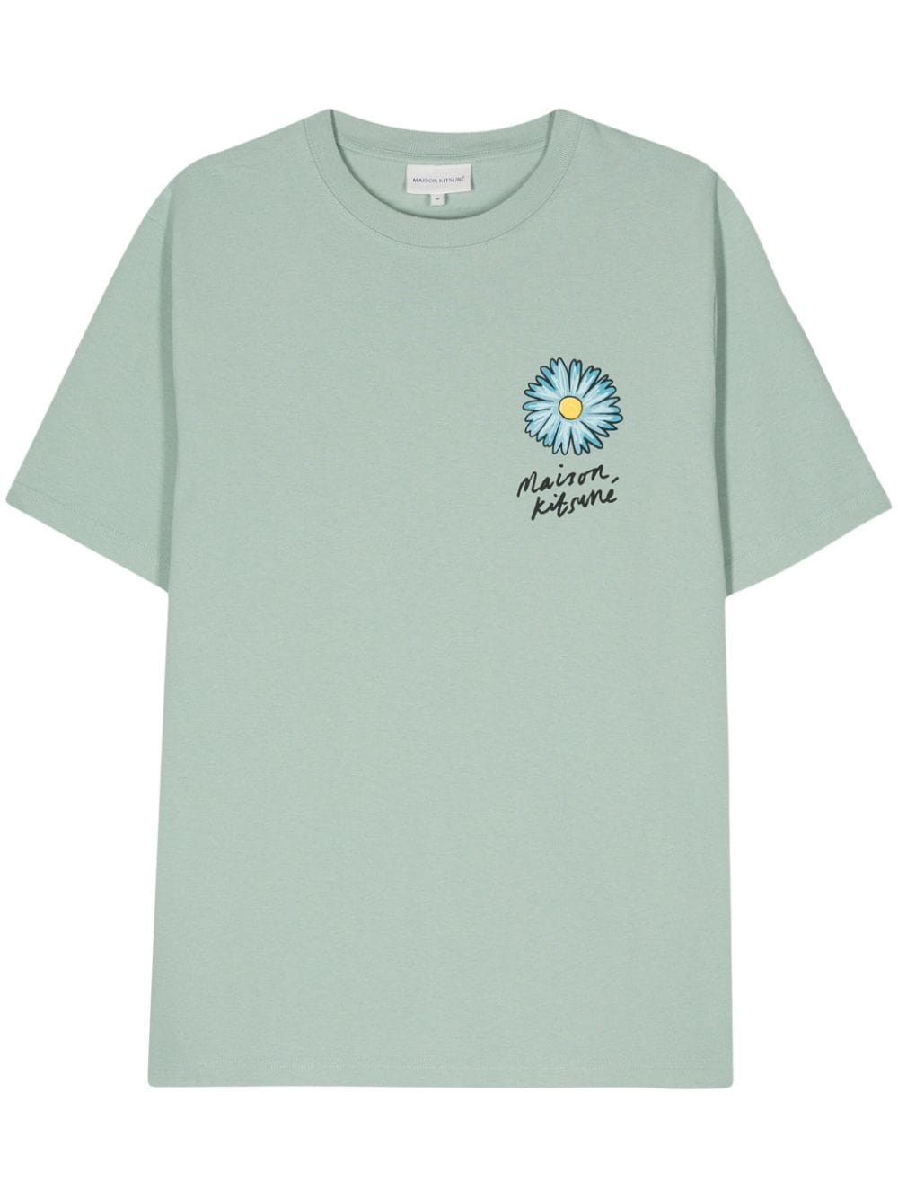 Maison Kitsuné floral-print cotton T-shirt - Green von Maison Kitsuné