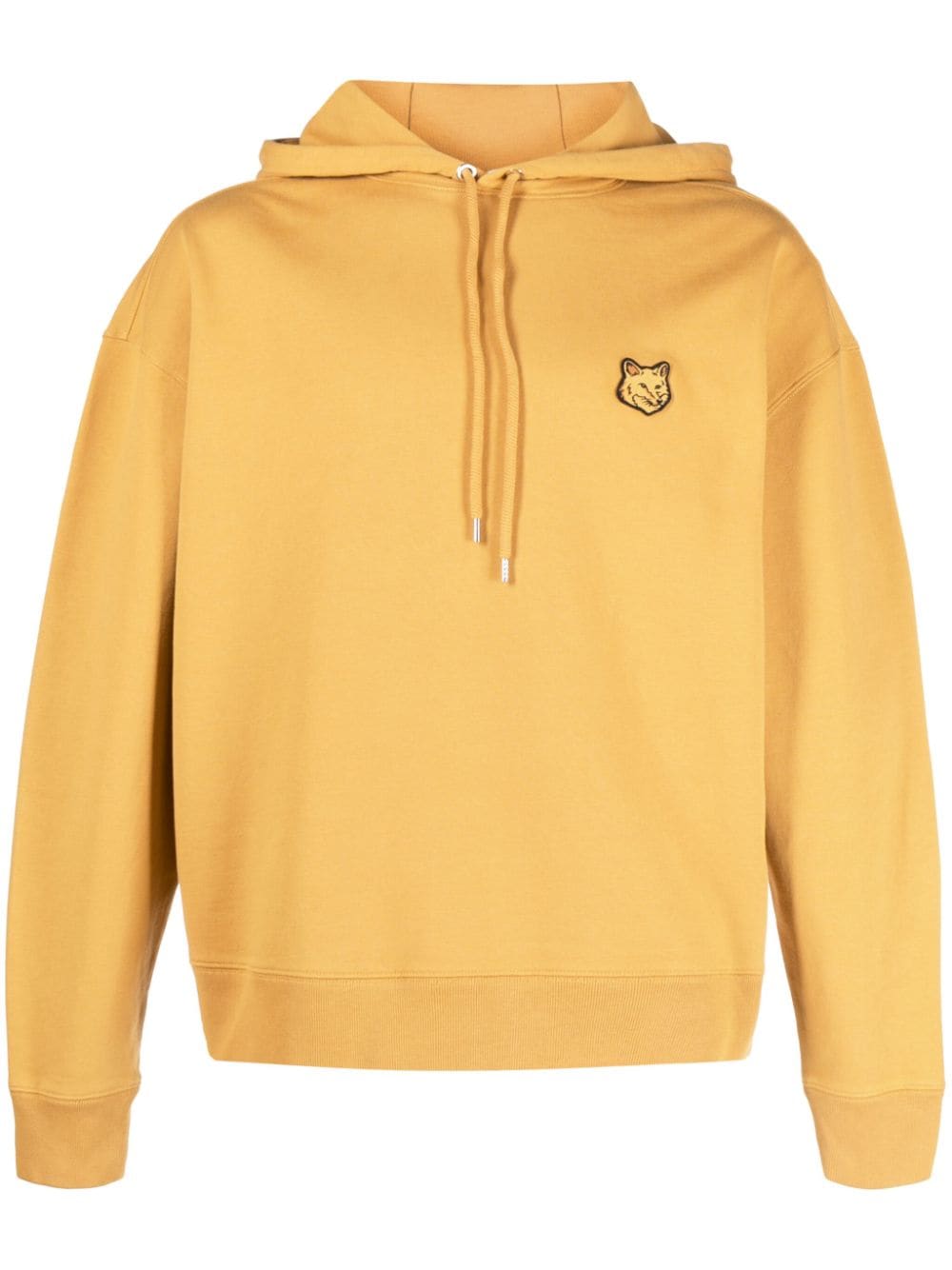 Maison Kitsuné fox-motif cotton hoodie - Yellow von Maison Kitsuné