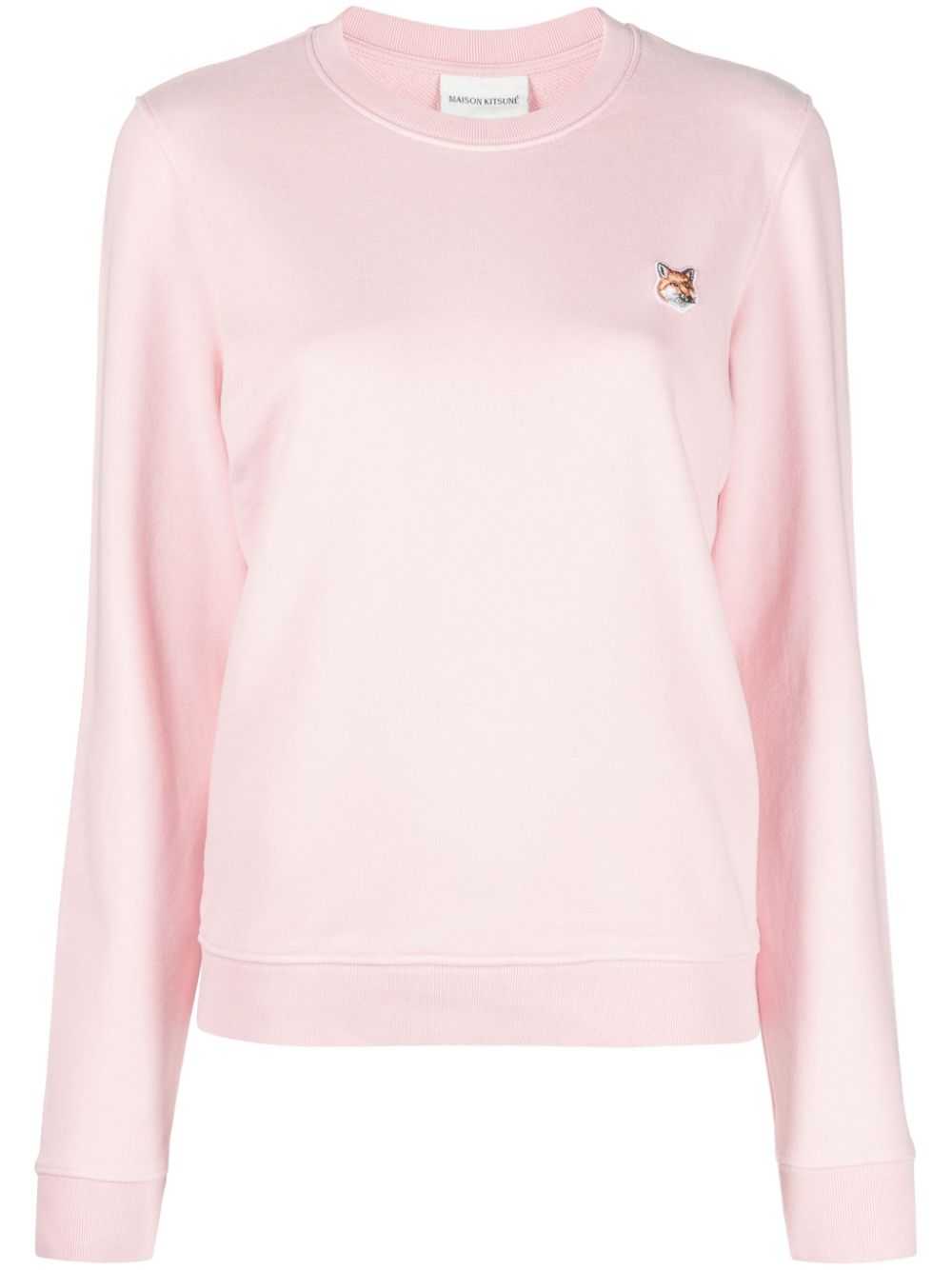 Maison Kitsuné logo-appliqué cotton sweatshirt - Pink von Maison Kitsuné