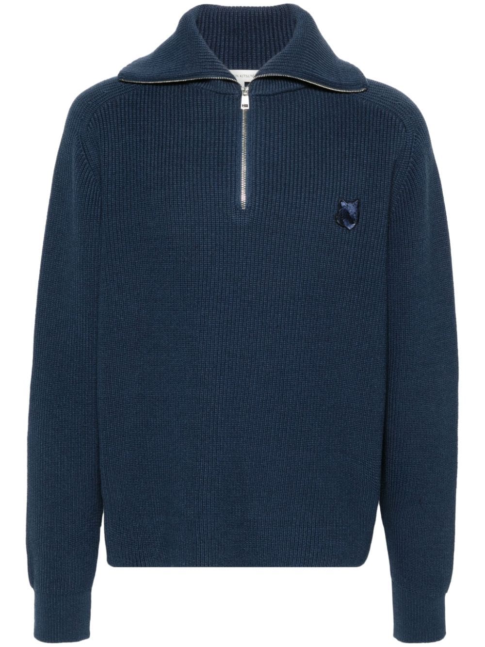 Maison Kitsuné fox-motif knitted jumper - Blue von Maison Kitsuné