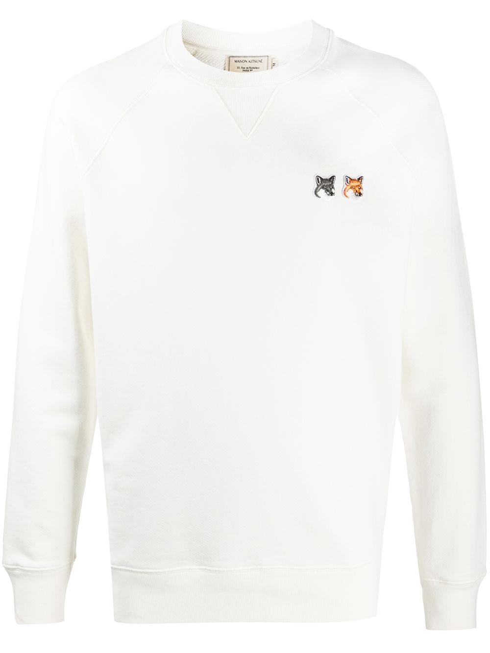 Maison Kitsuné fox patch crewneck jumper - White von Maison Kitsuné