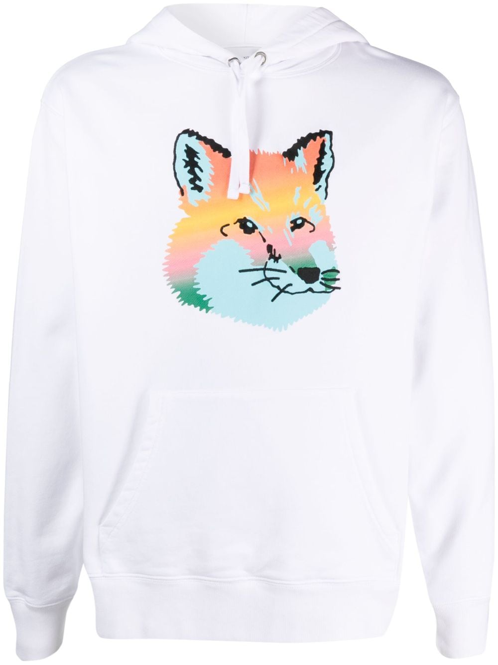 Maison Kitsuné fox-print cotton hoodie - White von Maison Kitsuné