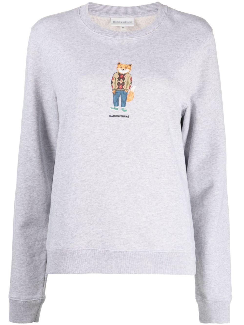Maison Kitsuné fox-print cotton sweatshirt - Grey von Maison Kitsuné
