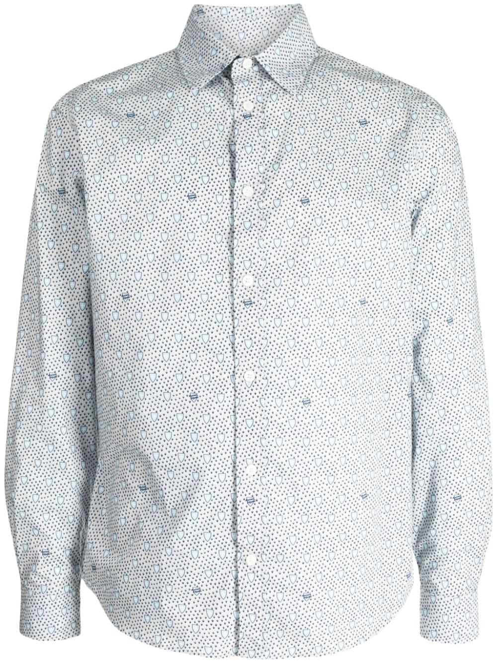 Maison Kitsuné graphic-print cotton shirt - Blue von Maison Kitsuné