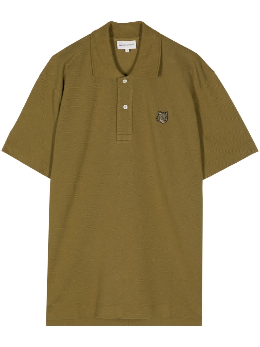 Maison Kitsuné logo-appliqué cotton polo shirt - Brown von Maison Kitsuné