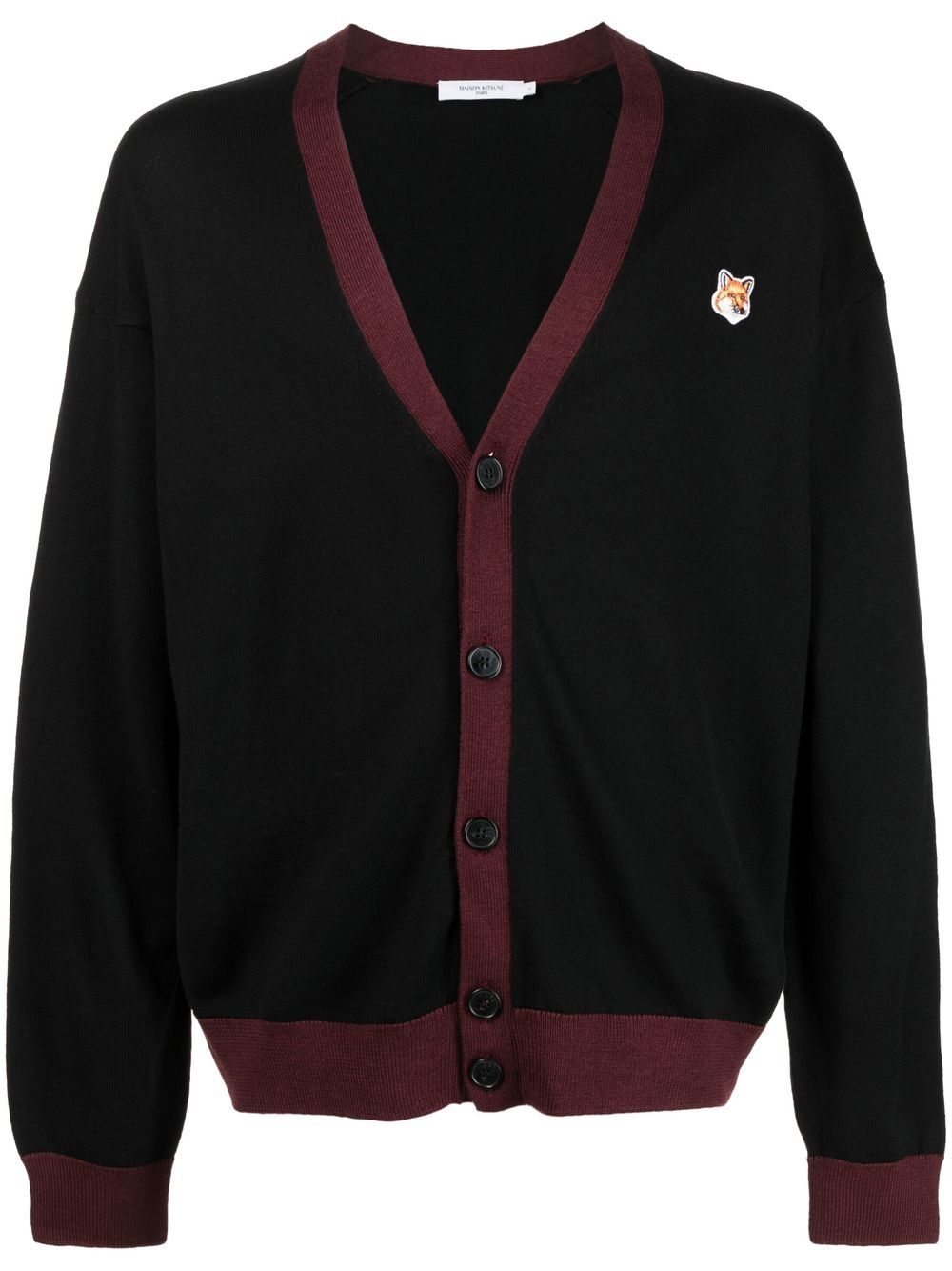 Maison Kitsuné logo button-down cardigan - Black von Maison Kitsuné