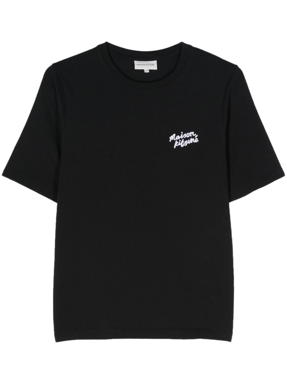 Maison Kitsuné logo-embroidered cotton T-shirt - Black von Maison Kitsuné