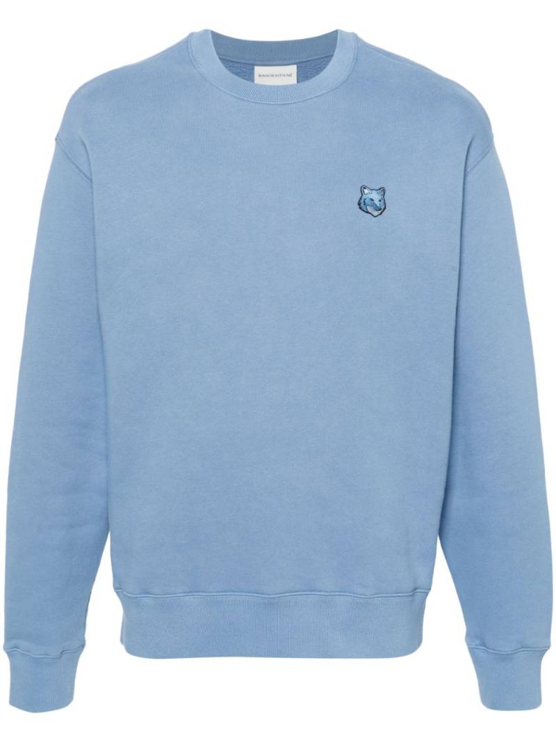 Maison Kitsuné logo-patch cotton sweatshirt - Blue von Maison Kitsuné