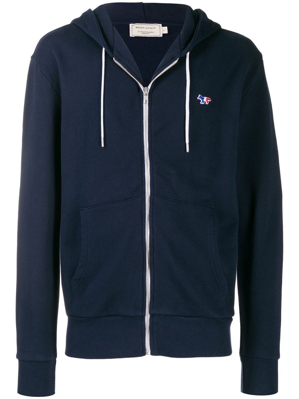 Maison Kitsuné logo patch hoodie - Blue von Maison Kitsuné