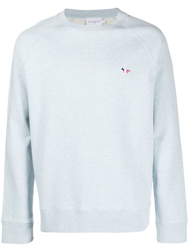 Maison Kitsuné logo-patch sweatshirt - Blue von Maison Kitsuné