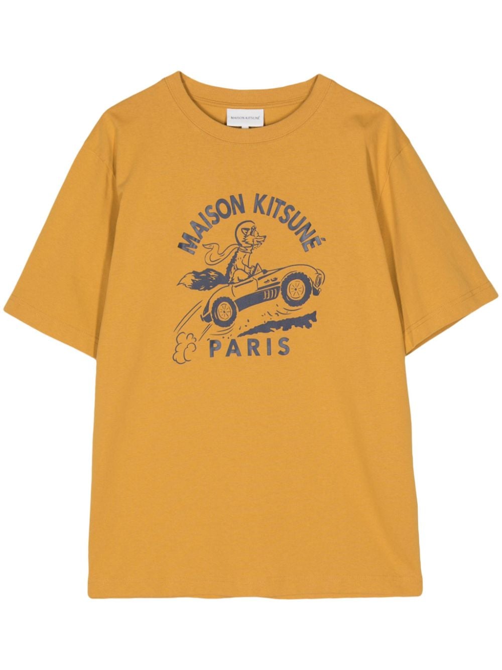 Maison Kitsuné logo-print T-shirt - Yellow von Maison Kitsuné