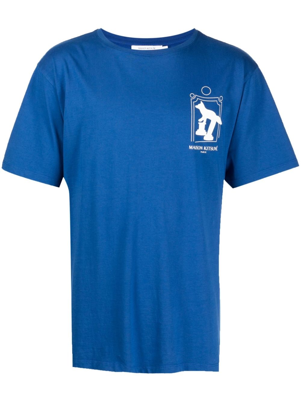 Maison Kitsuné logo-print cotton T-shirt - Blue von Maison Kitsuné