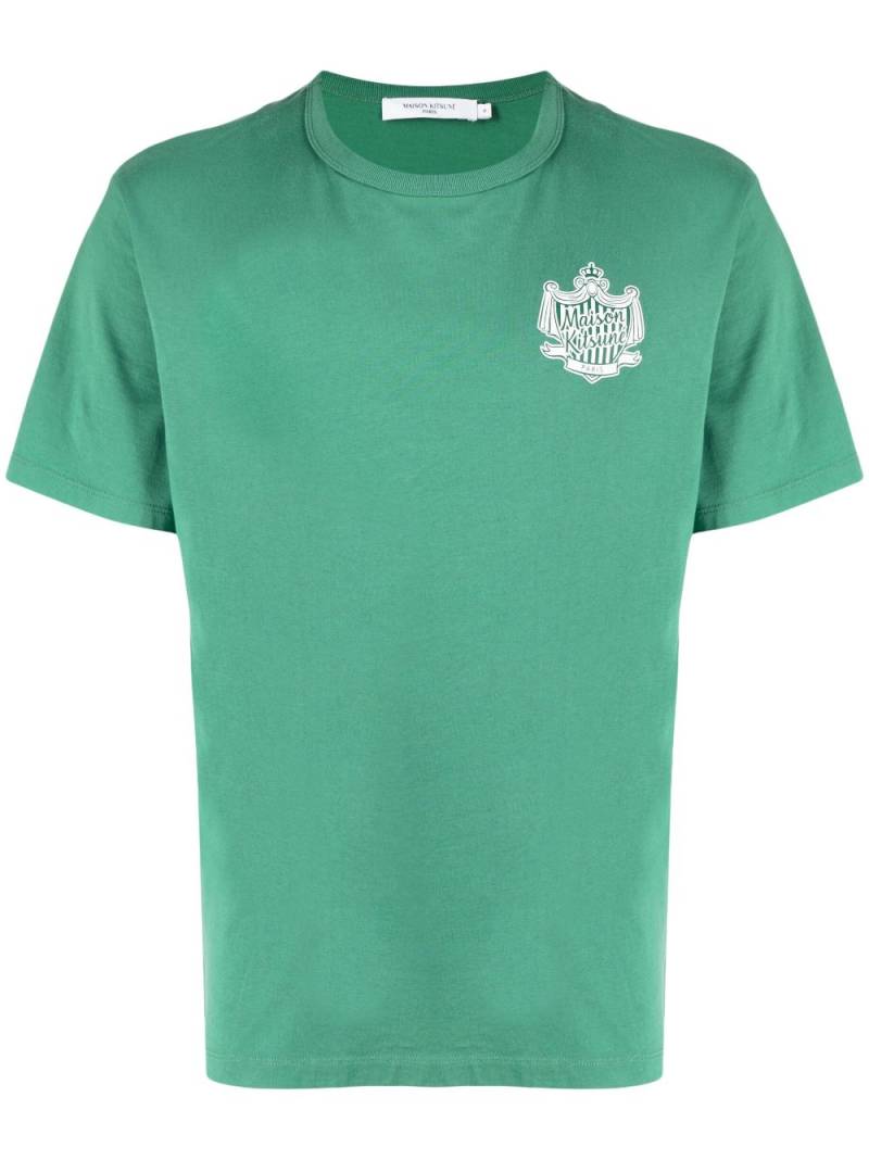 Maison Kitsuné logo-print cotton T-shirt - Green von Maison Kitsuné