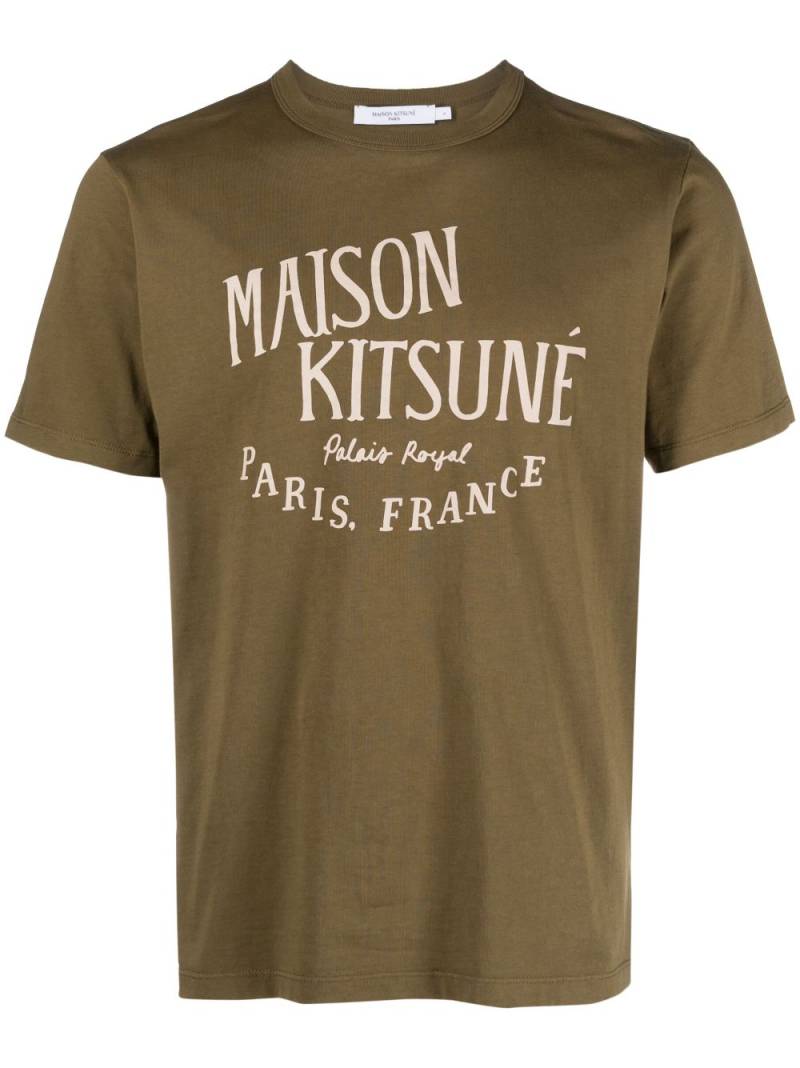 Maison Kitsuné logo-print cotton T-shirt - Green von Maison Kitsuné