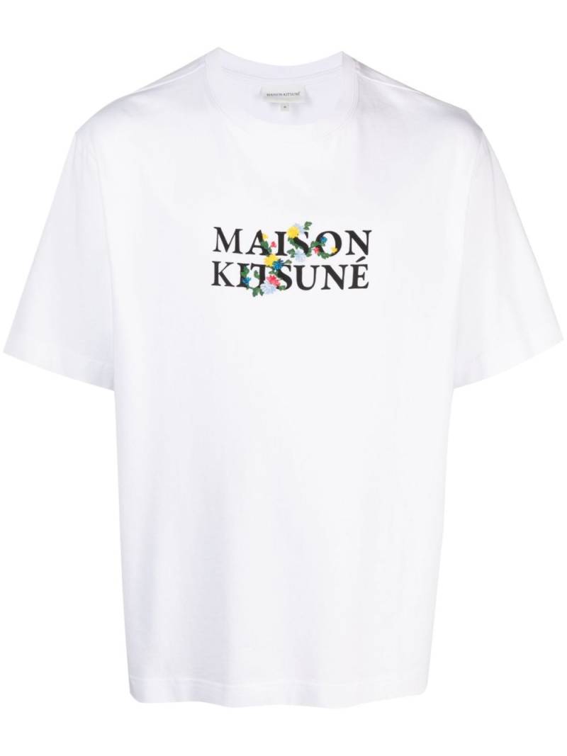 Maison Kitsuné logo-print cotton T-shirt - White von Maison Kitsuné