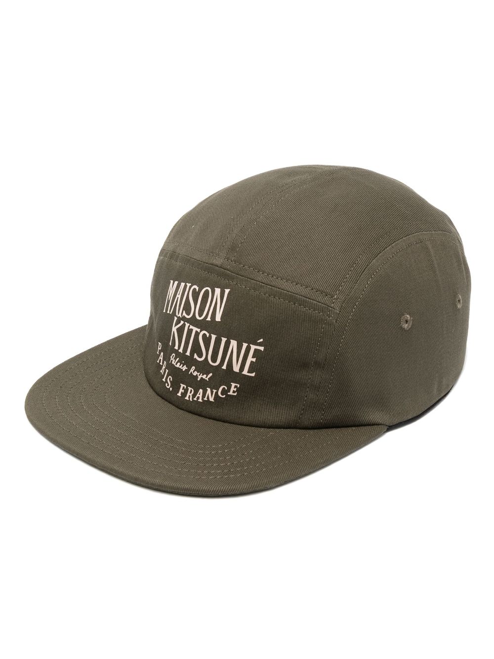 Maison Kitsuné logo-print cotton cap - Green von Maison Kitsuné