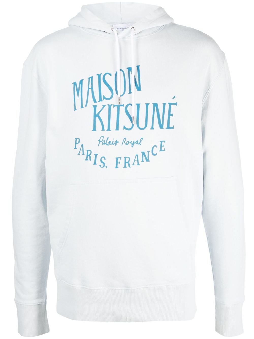 Maison Kitsuné logo-print cotton hoodie - Blue von Maison Kitsuné