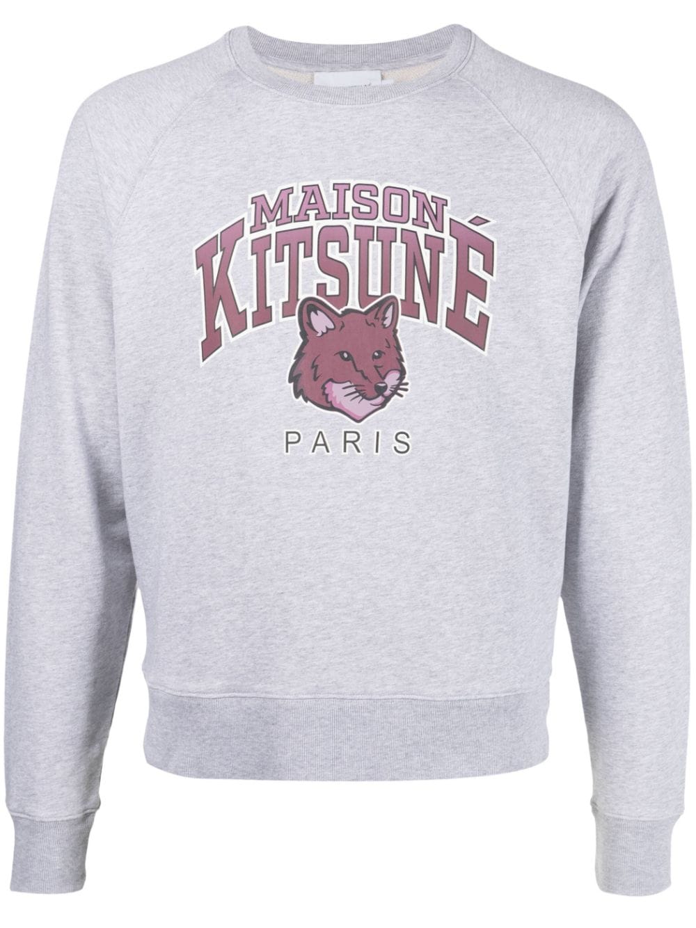 Maison Kitsuné logo-print cotton sweatshirt - Grey von Maison Kitsuné