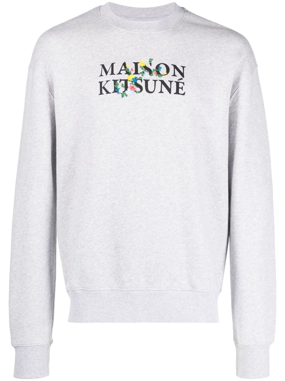 Maison Kitsuné logo-print cotton sweatshirt - Grey von Maison Kitsuné