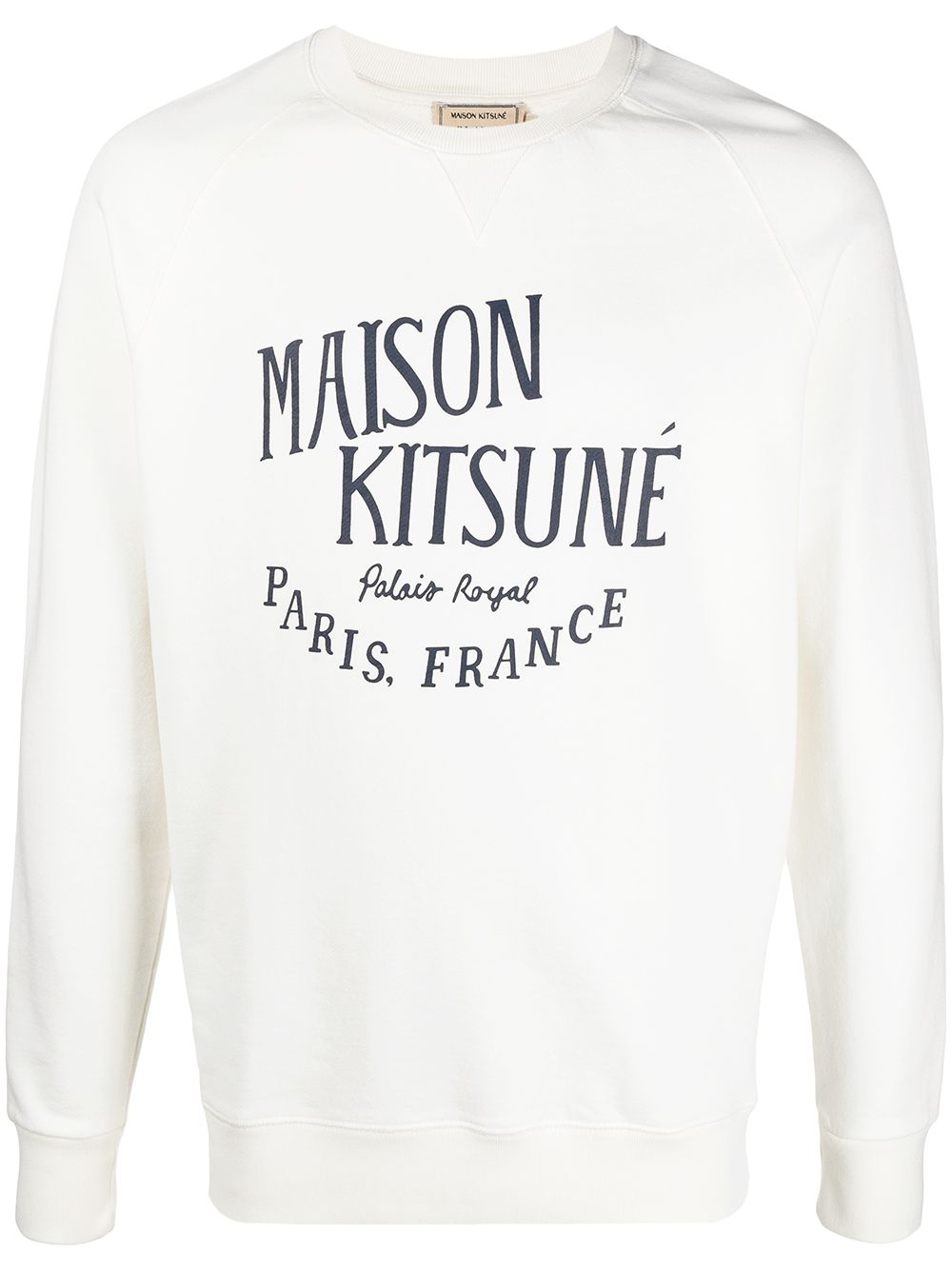 Maison Kitsuné logo print cotton sweatshirt - White von Maison Kitsuné