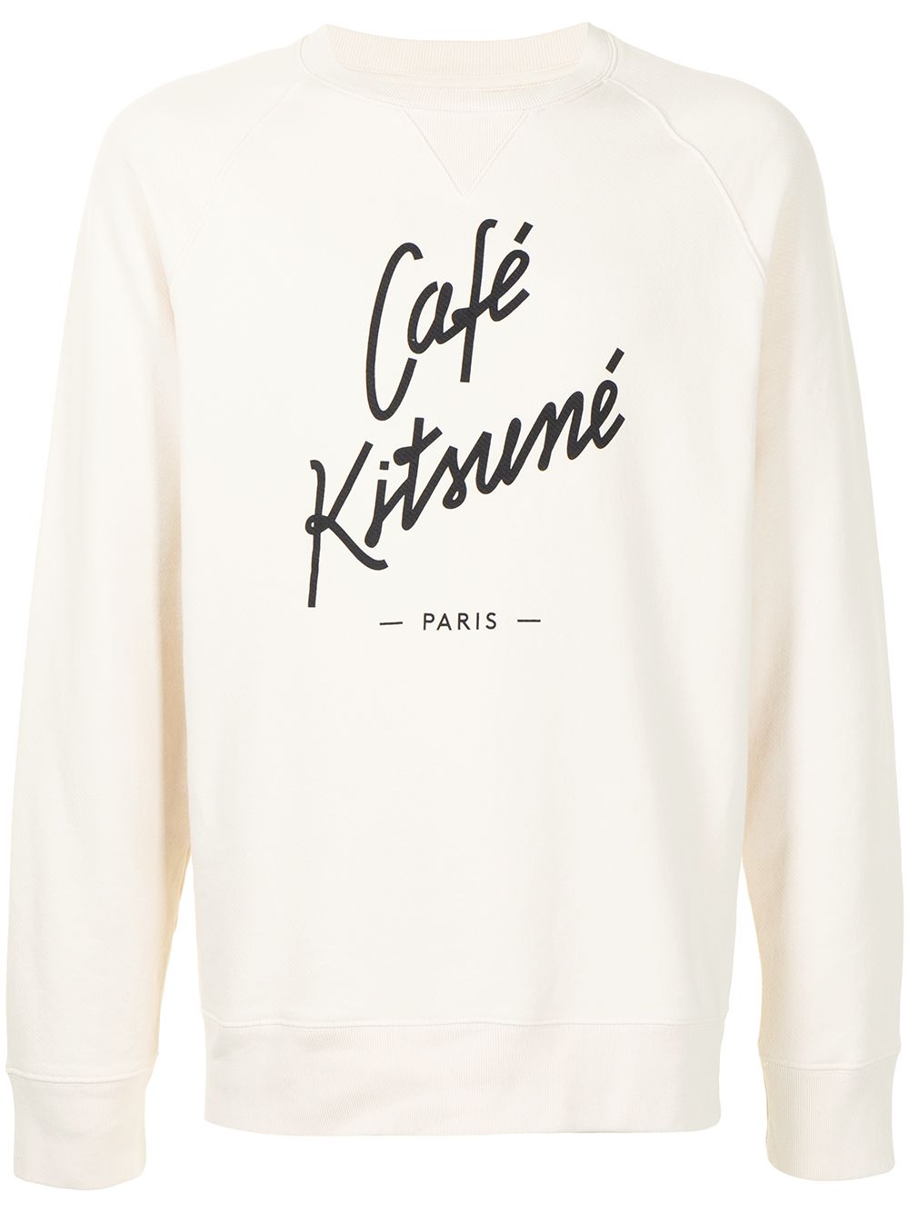 CAFÉ KITSUNÉ logo print crew-neck sweatshirt - Brown von CAFÉ KITSUNÉ