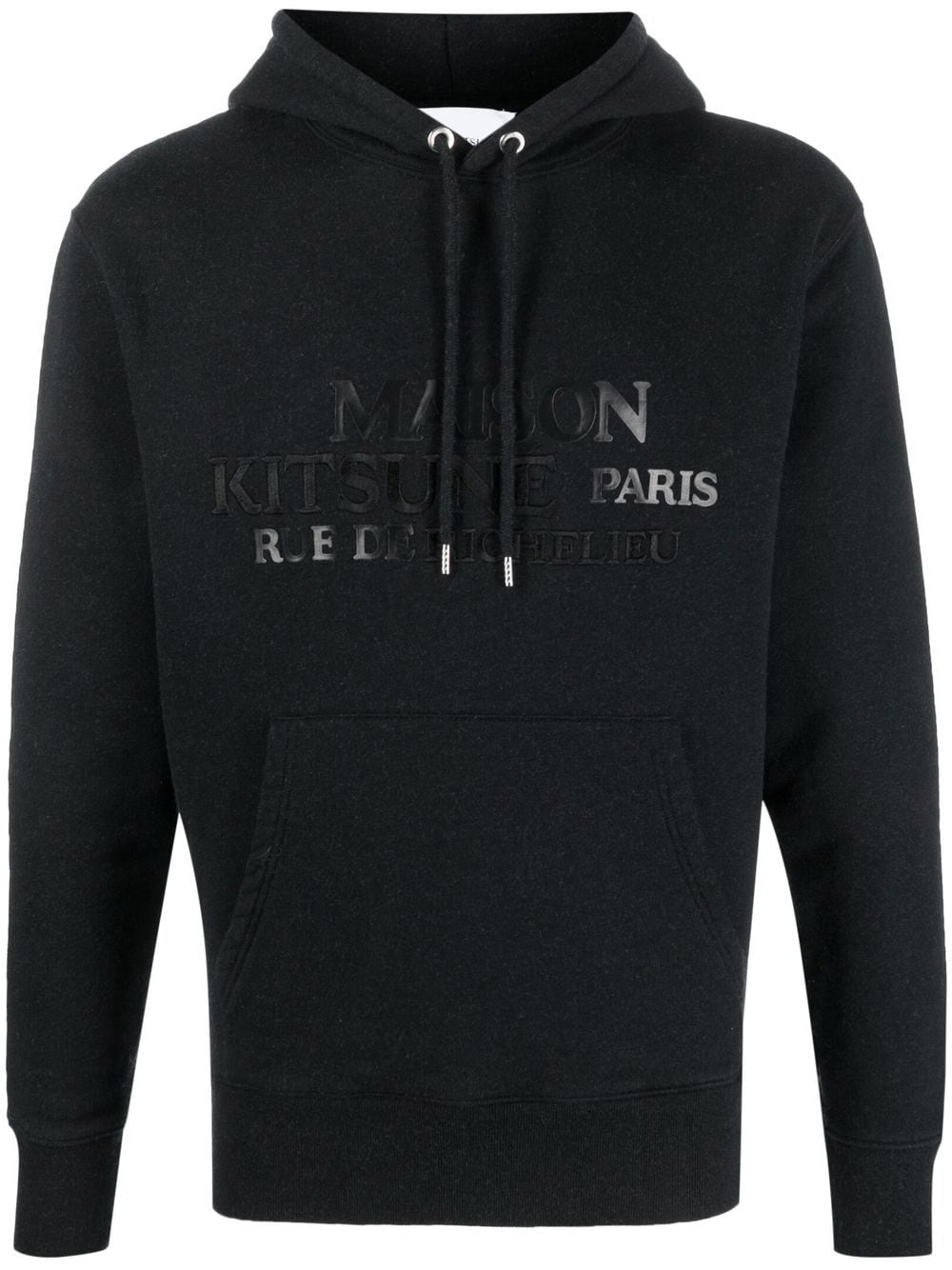 Maison Kitsuné logo print pullover hoodie - Black von Maison Kitsuné