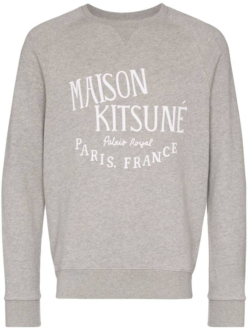 Maison Kitsuné logo print sweatshirt - Grey von Maison Kitsuné