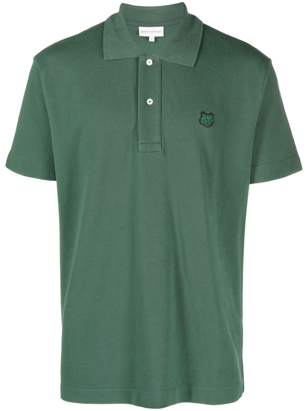 Maison Kitsuné piqué logo-appliqué polo shirt - Green von Maison Kitsuné