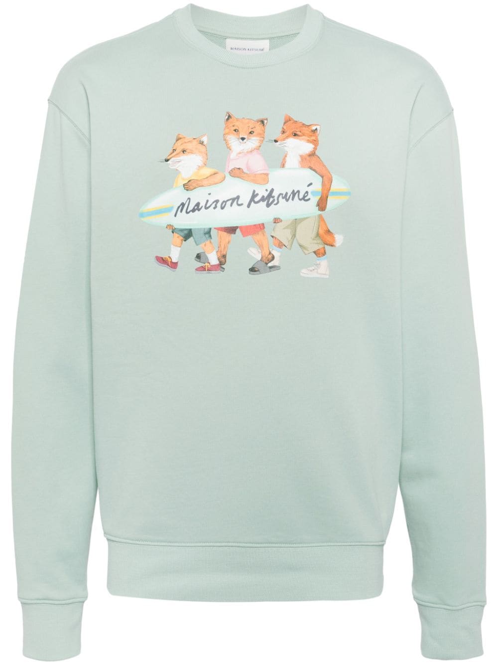 Maison Kitsuné signature fox motif cotton sweater - Blue von Maison Kitsuné