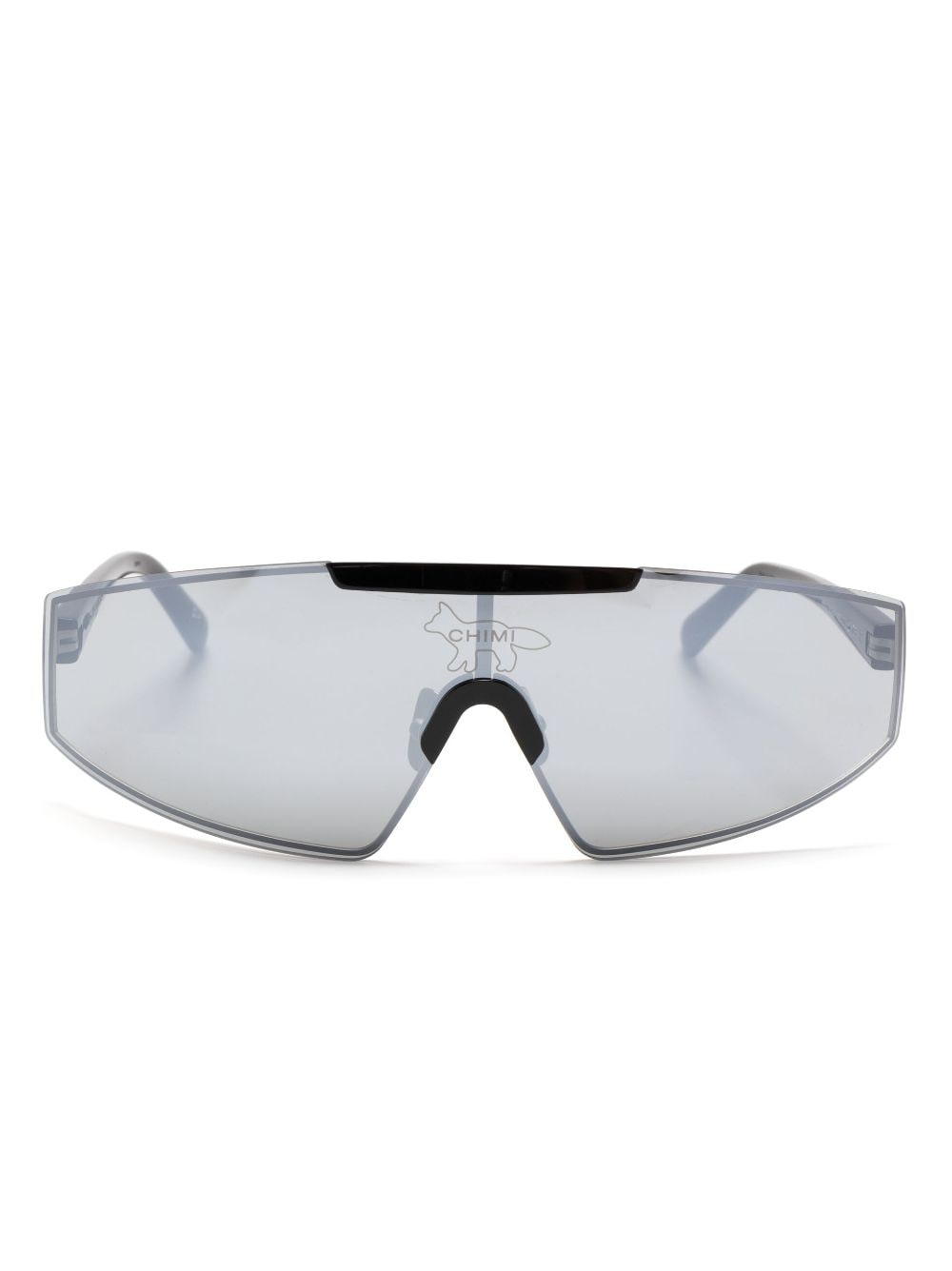 Maison Kitsuné x Chimi Shield visor tinted sunglasses - Black von Maison Kitsuné