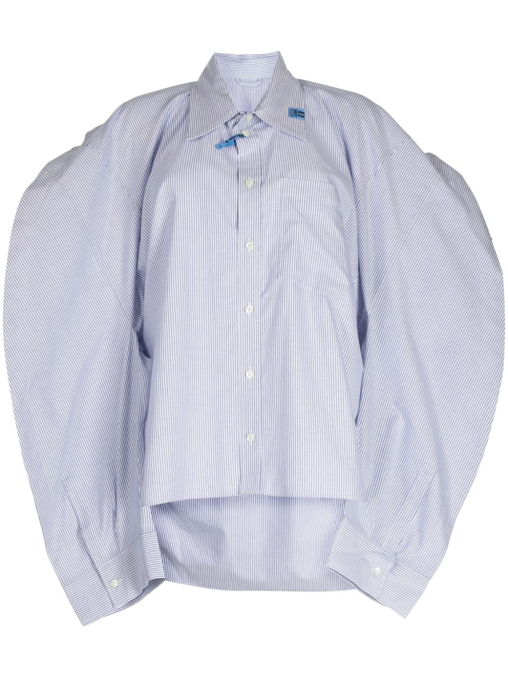 Maison MIHARA YASUHIRO striped wide-sleeves cotton shirt - Blue von Maison MIHARA YASUHIRO