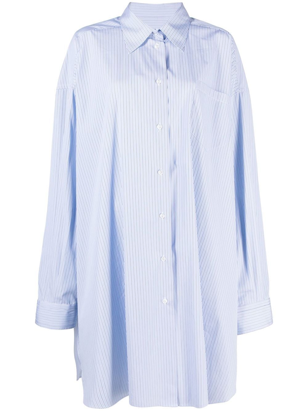 Maison Margiela striped long-sleeved shirt - Blue von Maison Margiela