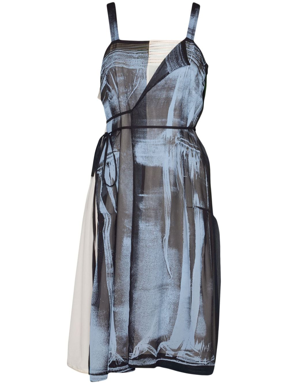 Maison Margiela Freeze-frame silk dress - Blue von Maison Margiela