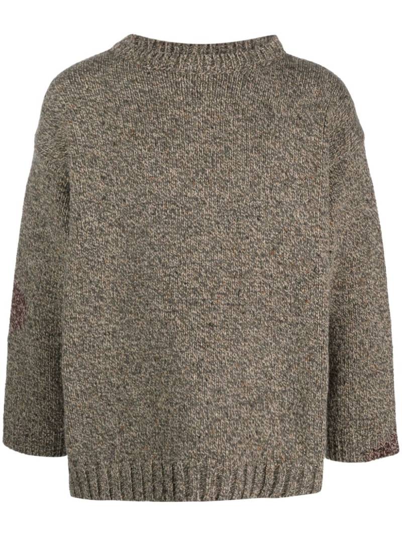 Maison Margiela Mended intarsia-knit jumper - Brown von Maison Margiela