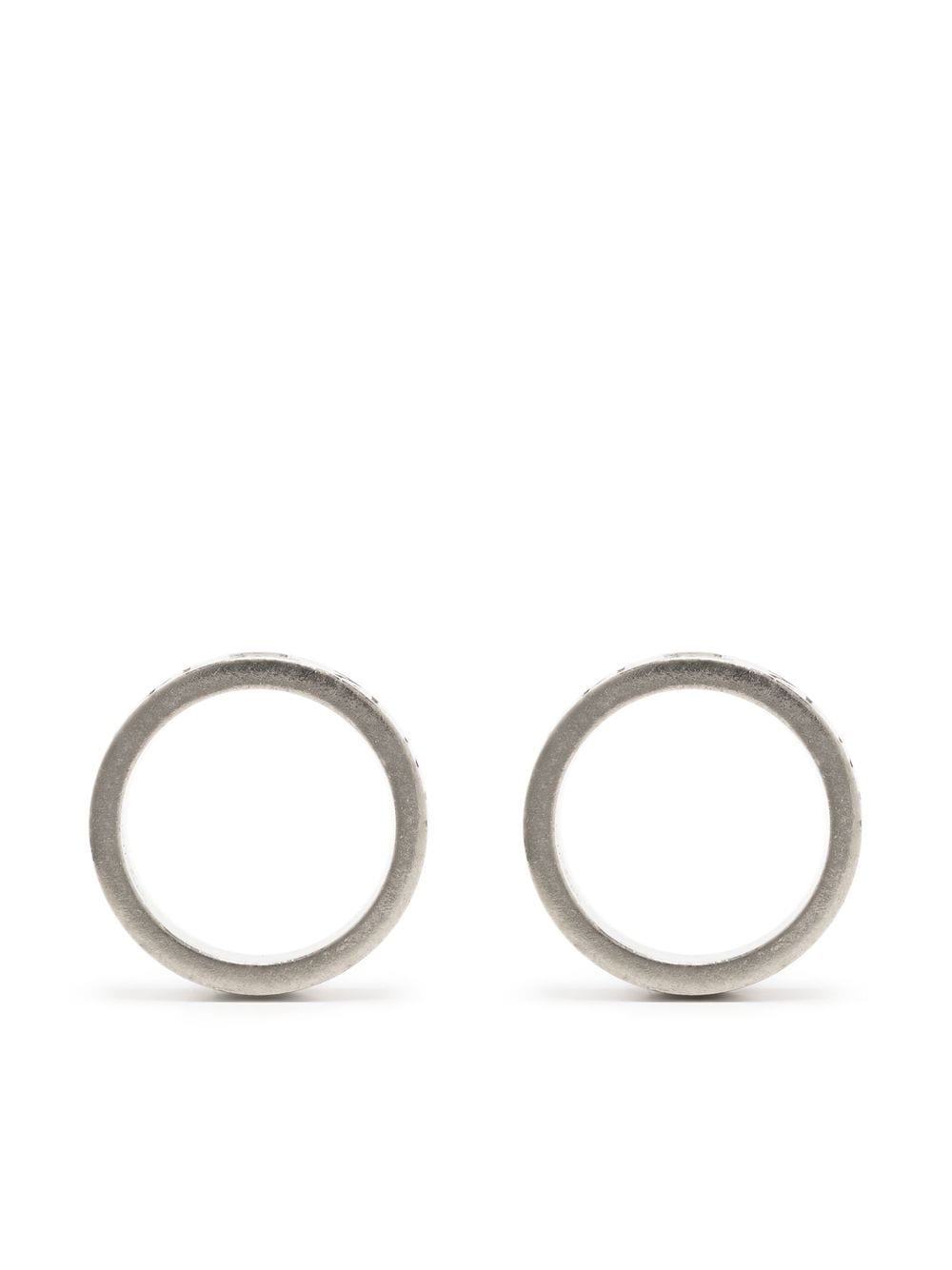 Maison Margiela Numerical engraved hoop earrings - Silver von Maison Margiela