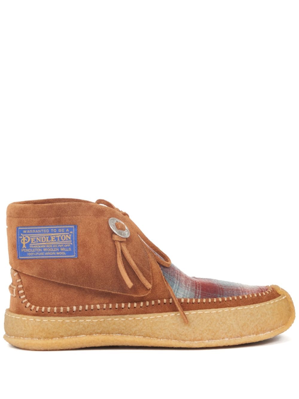 Maison Margiela Pendleton leather boat shoes - Brown von Maison Margiela