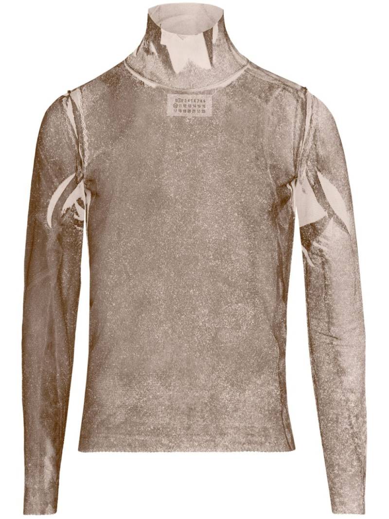 Maison Margiela Semigraphic silk top - Grey von Maison Margiela