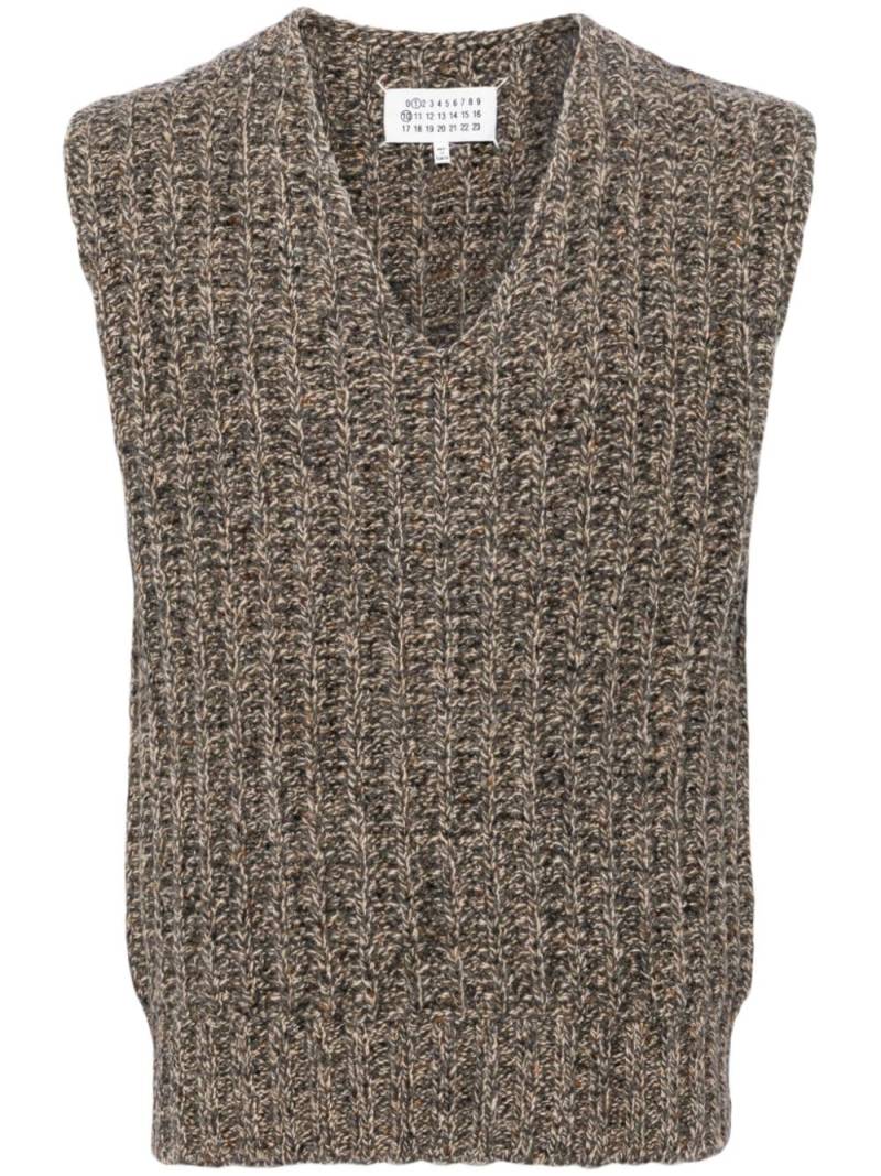 Maison Margiela V-neck chunky-knit vest - Grey von Maison Margiela