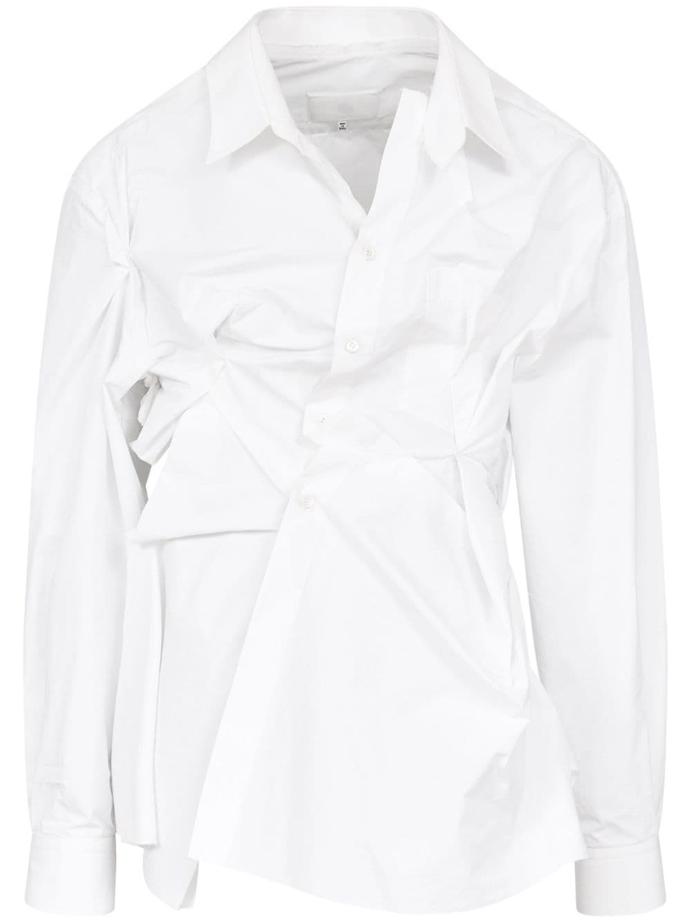Maison Margiela asymmetric gathered shirt - White von Maison Margiela