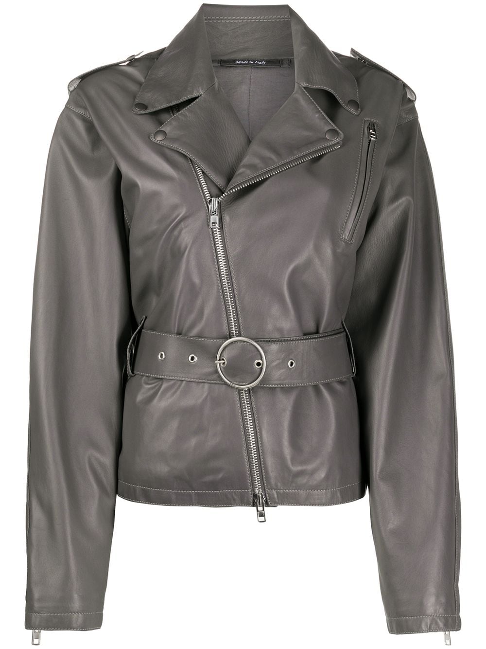 Maison Margiela belted leather jacket - Grey von Maison Margiela