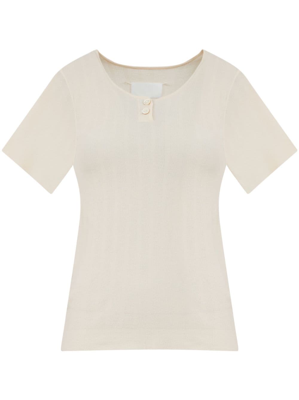 Maison Margiela button-placket T-shirt - Neutrals von Maison Margiela