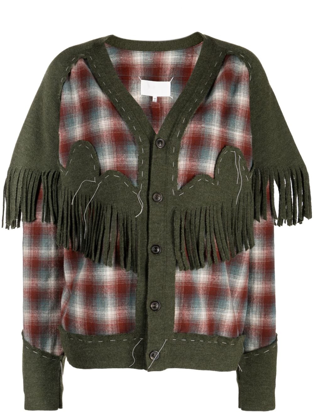 Maison Margiela check-pattern fringed shirt - Green von Maison Margiela