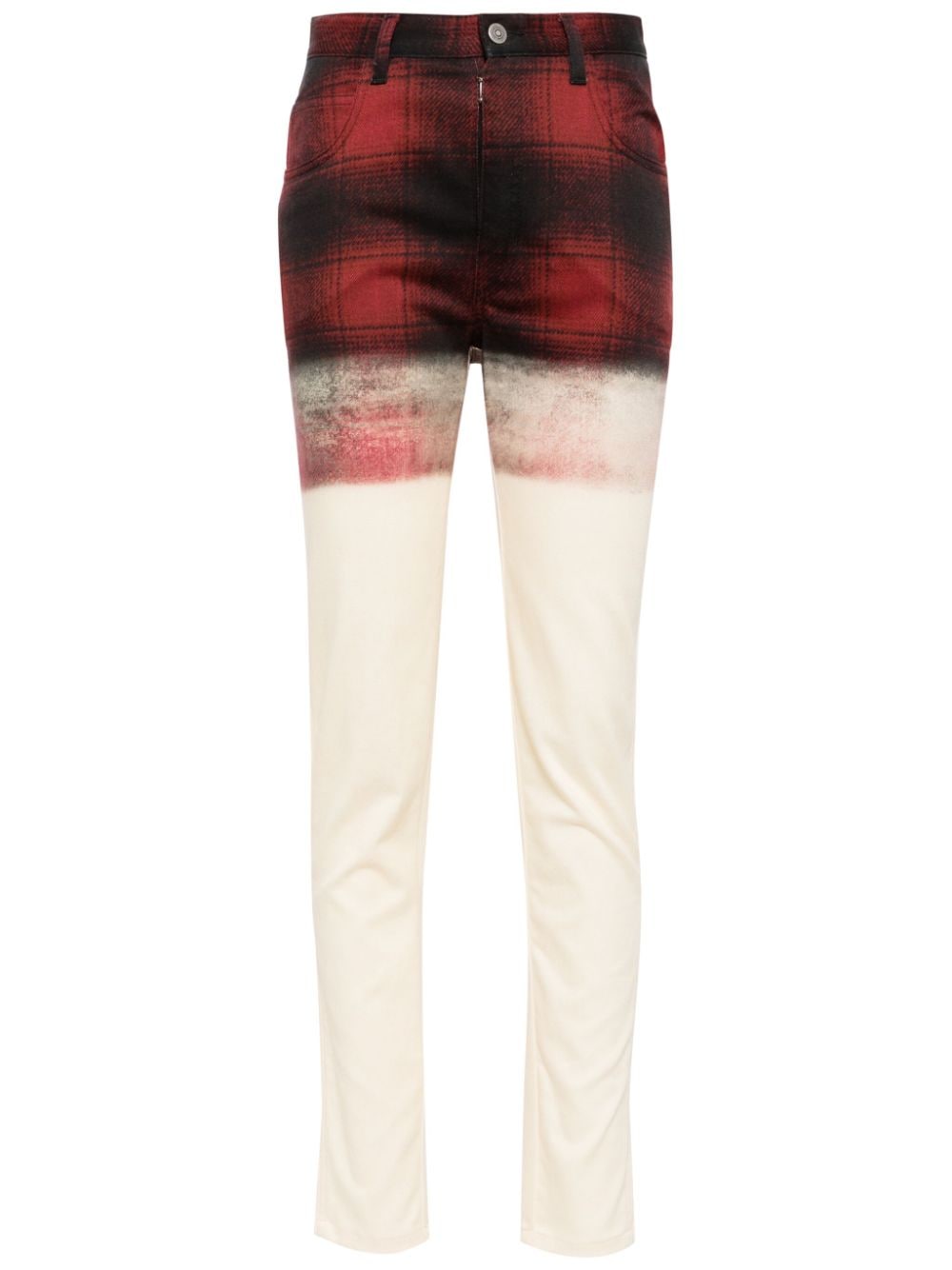 Maison Margiela checked skinny jeans - Red von Maison Margiela