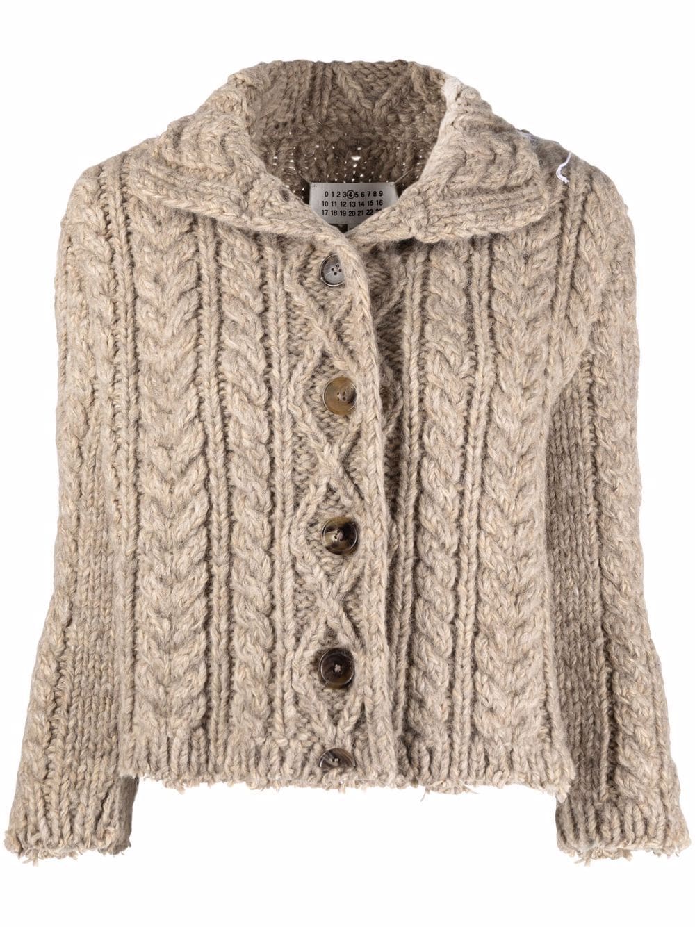 Maison Margiela chunky-knit wool cardigan - Neutrals von Maison Margiela