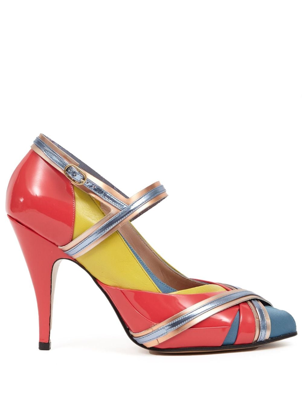 Maison Margiela Tabi Monster panelled pumps - Red von Maison Margiela