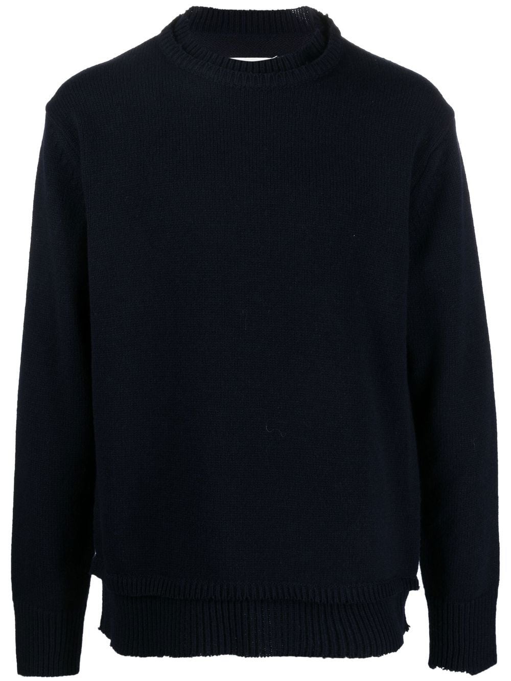 Maison Margiela elbow-patch knitted jumper - Blue
