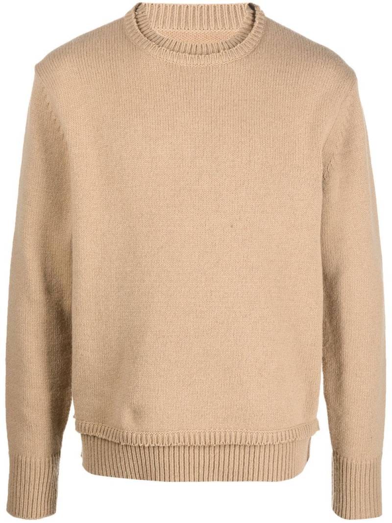 Maison Margiela elbow-patch knitted jumper - Neutrals von Maison Margiela